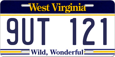WV license plate 9UT121