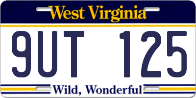 WV license plate 9UT125