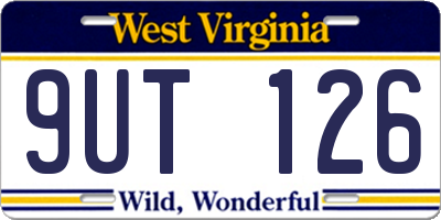 WV license plate 9UT126