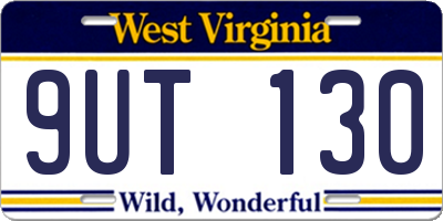 WV license plate 9UT130