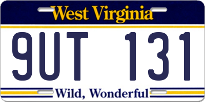 WV license plate 9UT131
