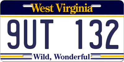 WV license plate 9UT132