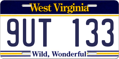 WV license plate 9UT133