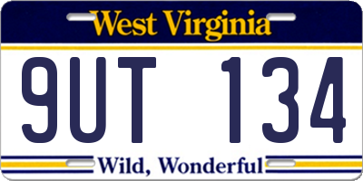WV license plate 9UT134