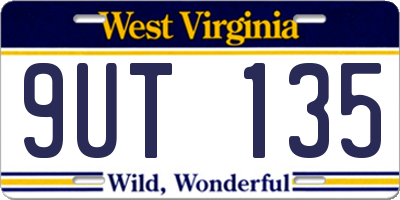 WV license plate 9UT135