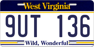 WV license plate 9UT136