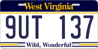 WV license plate 9UT137