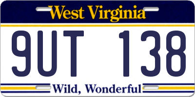 WV license plate 9UT138