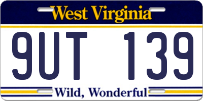 WV license plate 9UT139