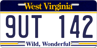 WV license plate 9UT142
