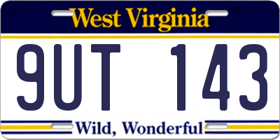 WV license plate 9UT143