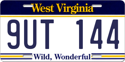 WV license plate 9UT144