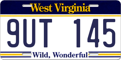 WV license plate 9UT145