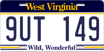 WV license plate 9UT149