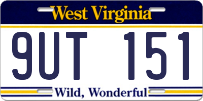 WV license plate 9UT151