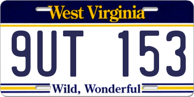 WV license plate 9UT153