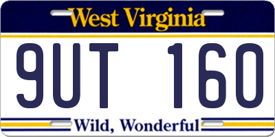 WV license plate 9UT160