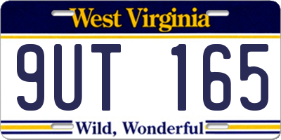 WV license plate 9UT165