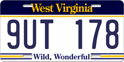 WV license plate 9UT178