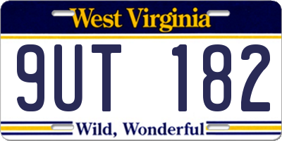 WV license plate 9UT182