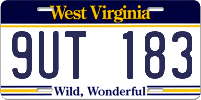 WV license plate 9UT183