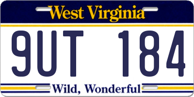 WV license plate 9UT184