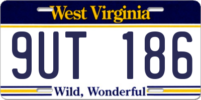 WV license plate 9UT186