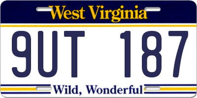 WV license plate 9UT187