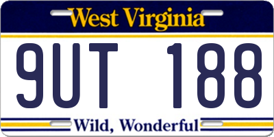 WV license plate 9UT188