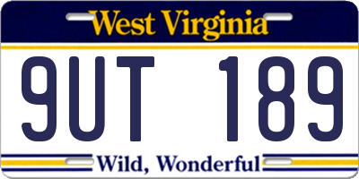 WV license plate 9UT189