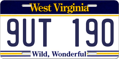 WV license plate 9UT190