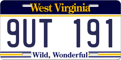 WV license plate 9UT191