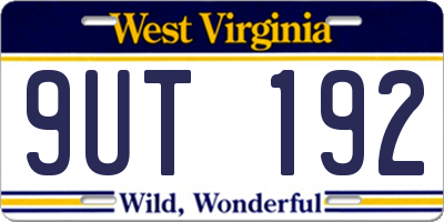 WV license plate 9UT192