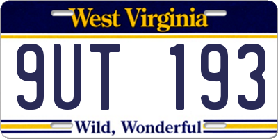 WV license plate 9UT193