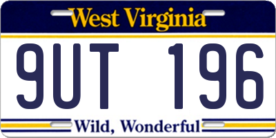 WV license plate 9UT196