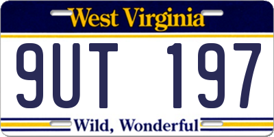 WV license plate 9UT197