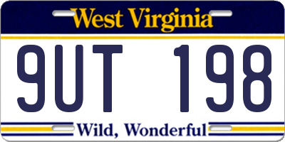 WV license plate 9UT198