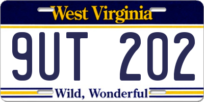 WV license plate 9UT202