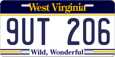 WV license plate 9UT206