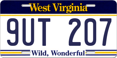 WV license plate 9UT207