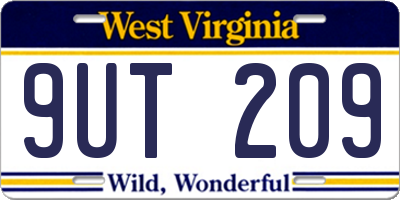 WV license plate 9UT209