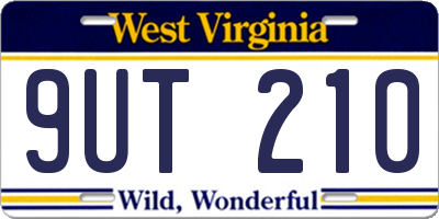WV license plate 9UT210