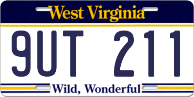 WV license plate 9UT211