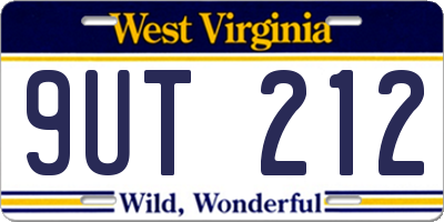 WV license plate 9UT212