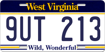 WV license plate 9UT213