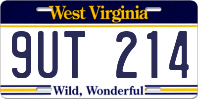 WV license plate 9UT214