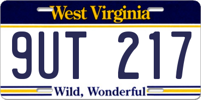 WV license plate 9UT217