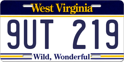 WV license plate 9UT219
