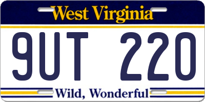 WV license plate 9UT220