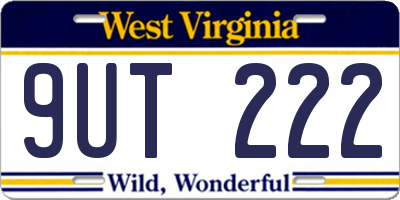 WV license plate 9UT222